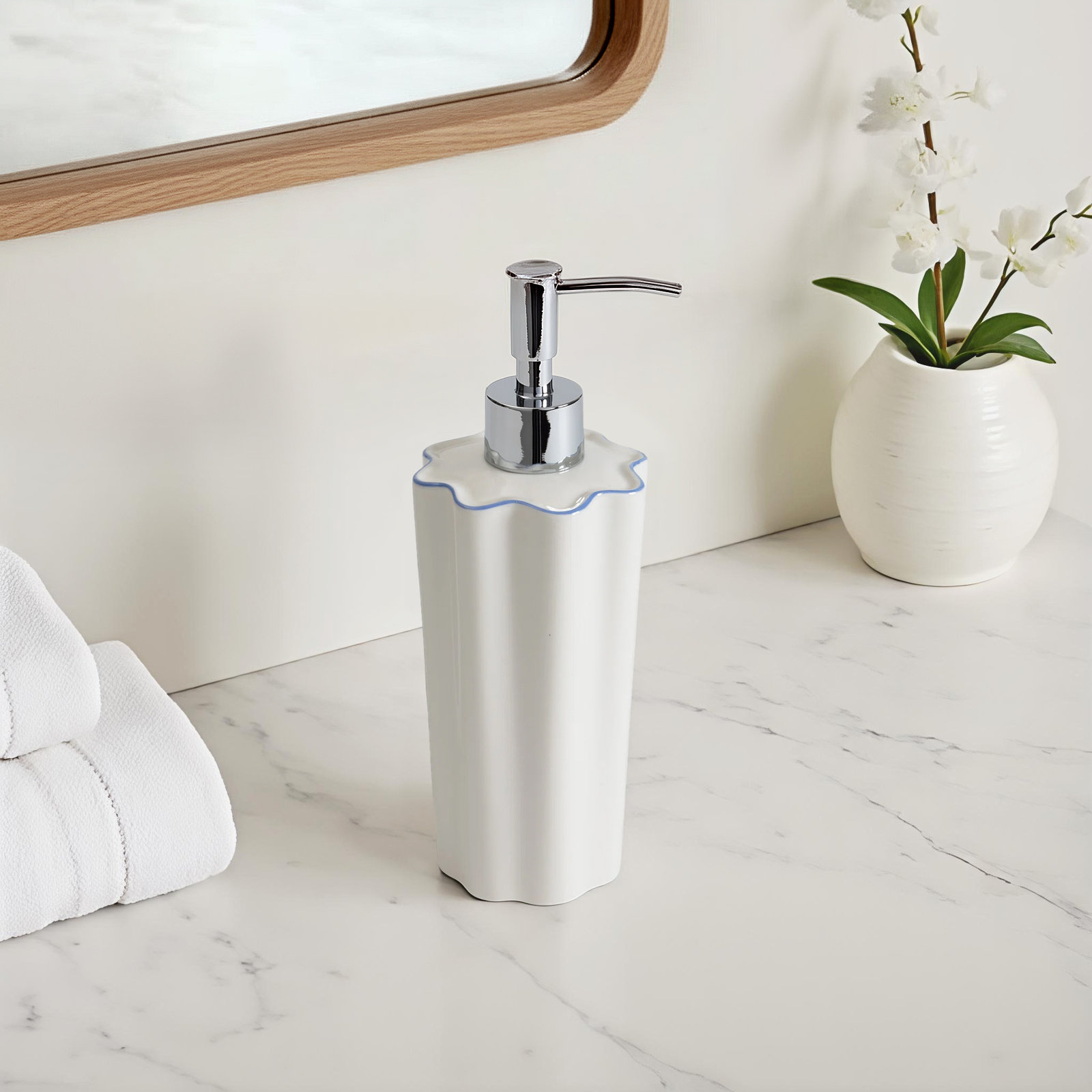Le Marais Blue Lotion Dispenser, Blue/Silver