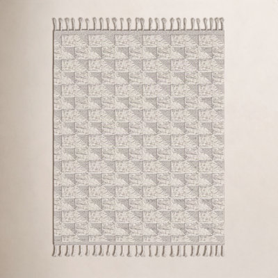 Ro Brown Ivory Hand-Woven Geometric Rug
