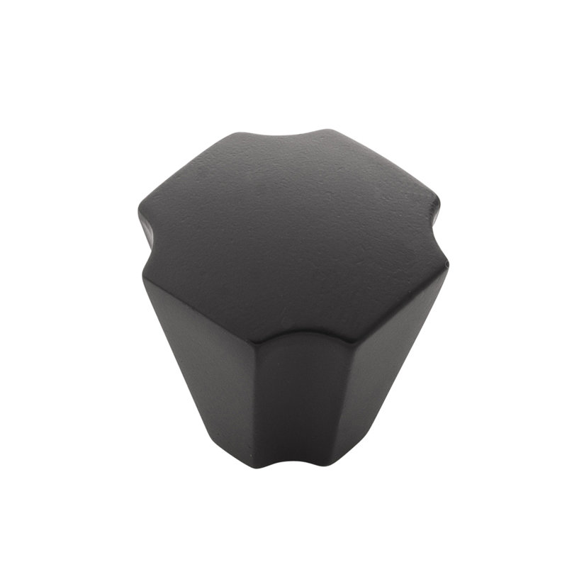 Poignée conique de la collection Monarch - bouton d'armoire noir mat 1-1 / 8 po x 1-1 / 8 po - Quincaillerie transitionnelle pour tiroirs et armoires