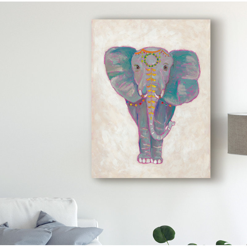 «Festival Elephant I» par Chariklia Zarris, reproduction d'art graphique sur toile, H 47 po x l 35 po x P 2 po