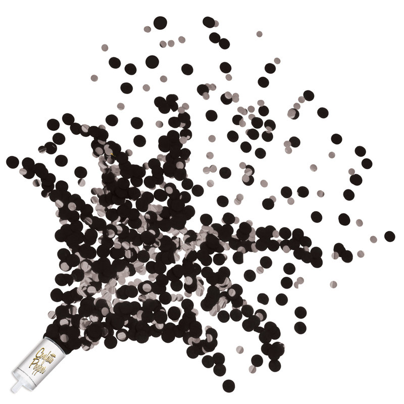 Push Up Confetti Poppers, Noir / gris