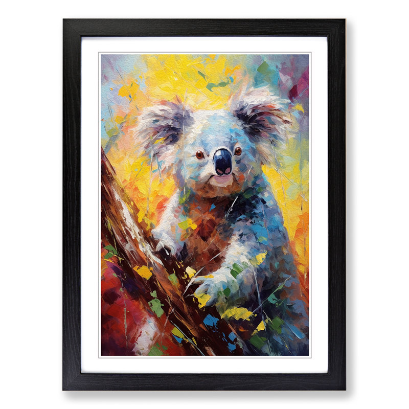 Koala Bear Impressionism - Framed Print, Black, 34cm H x 25cm W x 2cm D