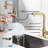 15.7 In Single Handle 360 Degree Spout Swivel Pull Out Sprayer Kitchen Faucet With Water Filter In Gold-116729278