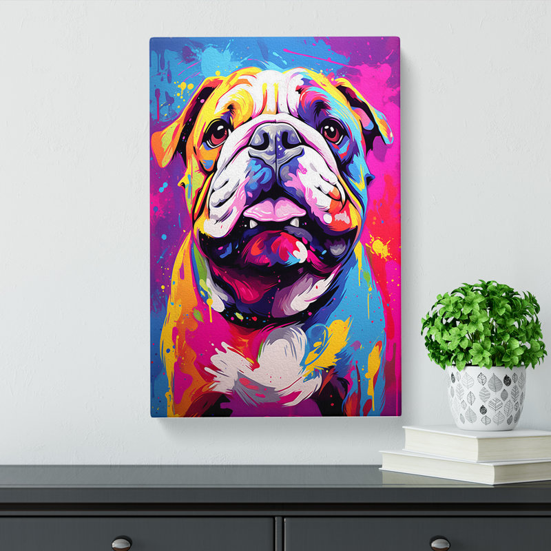 British Bulldog Pop - No Frame Print, 50cm H x 35cm W x 3cm D