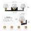 Éclairage pour salle de bain 3 lumières / 4 lumières noir mat moderne avec abat-jour en verre nervuré-370570127