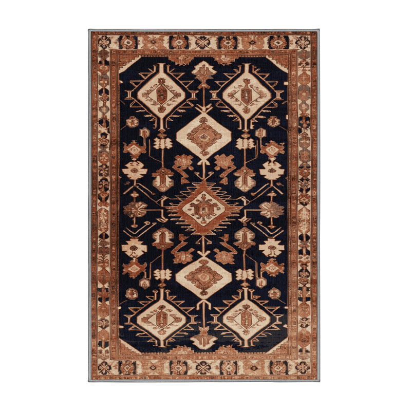 Tapis brun lavable à la machine, Rectangle de 5 pi x 8 pi