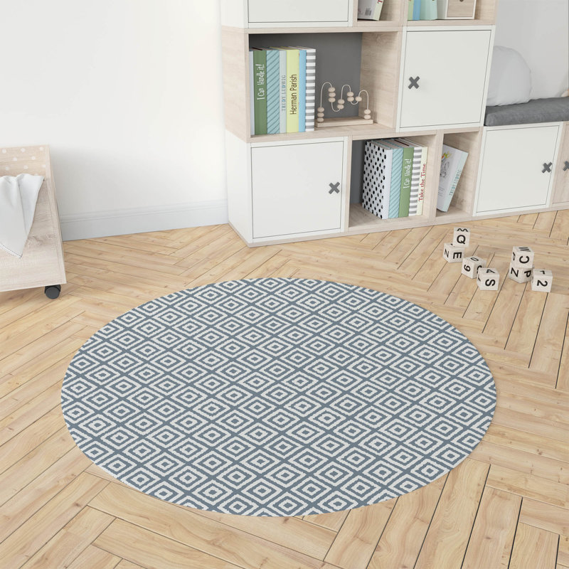 Tapis de jeu Ikat Grunge Slate Kids, Bleu