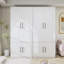 Armoire-penderie 4 portes, blanc