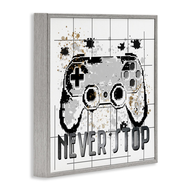 «Never Stop Pixel Gamer», estampe numérique, conception de Kim Allen, H 17 po x l 17 po, Estampe numérique Farmhouse