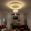 Lustre rond en cristal à deux niveaux-1921136414