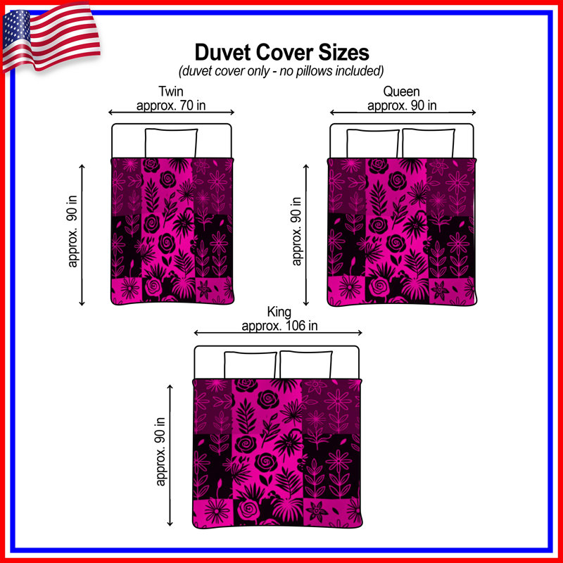 Pink Floral Patchwork Duvet Covers, King