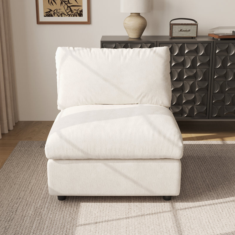 Chaise sans accoudoirs Kessi, Beige