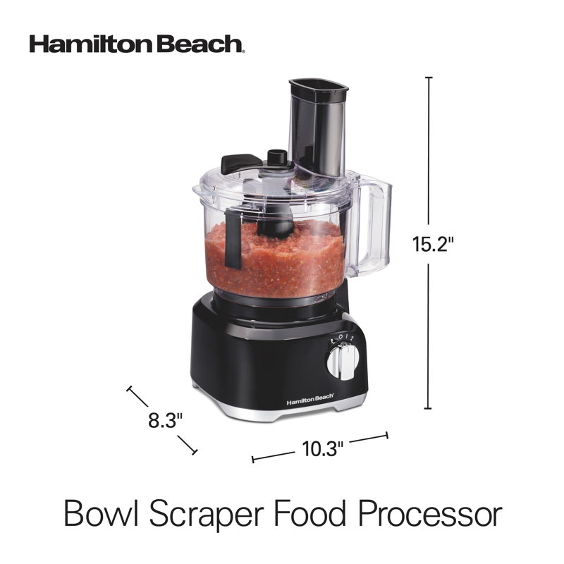Hamilton Beach® Bowl Scraper Food Processor 8 Cup Capacity Black