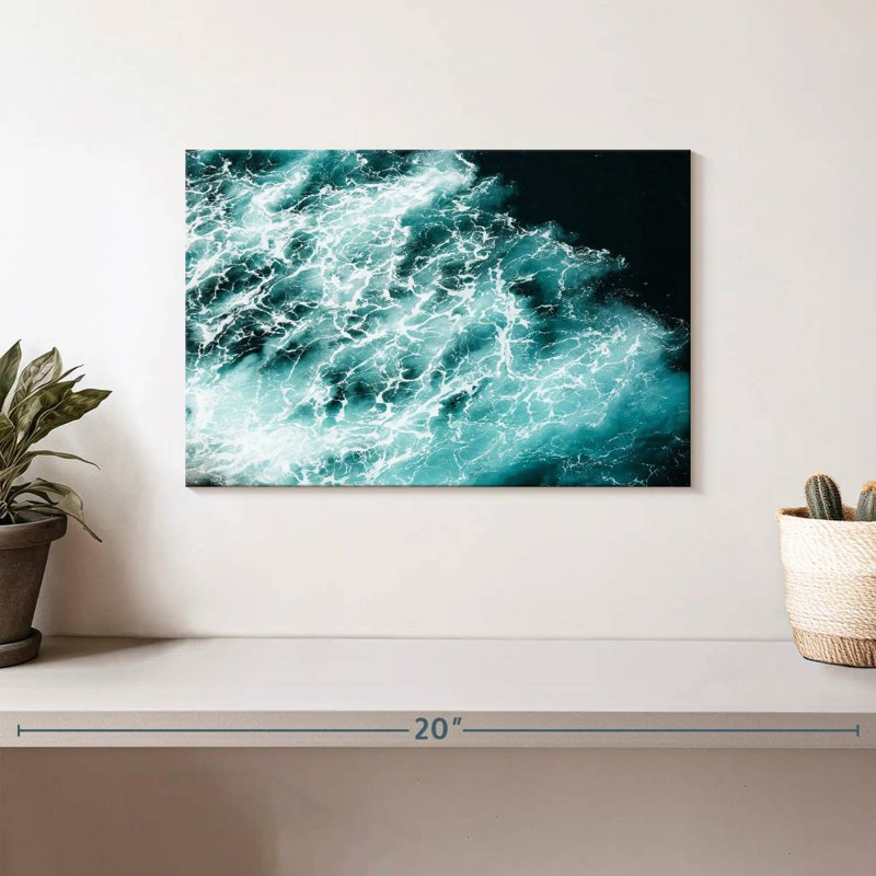 Gillard turquoise, vague de l'océan, H 8 po x l 12 po