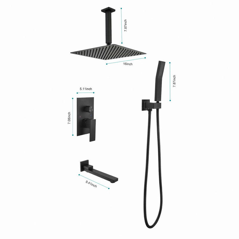 Système de pomme de douche 16 po