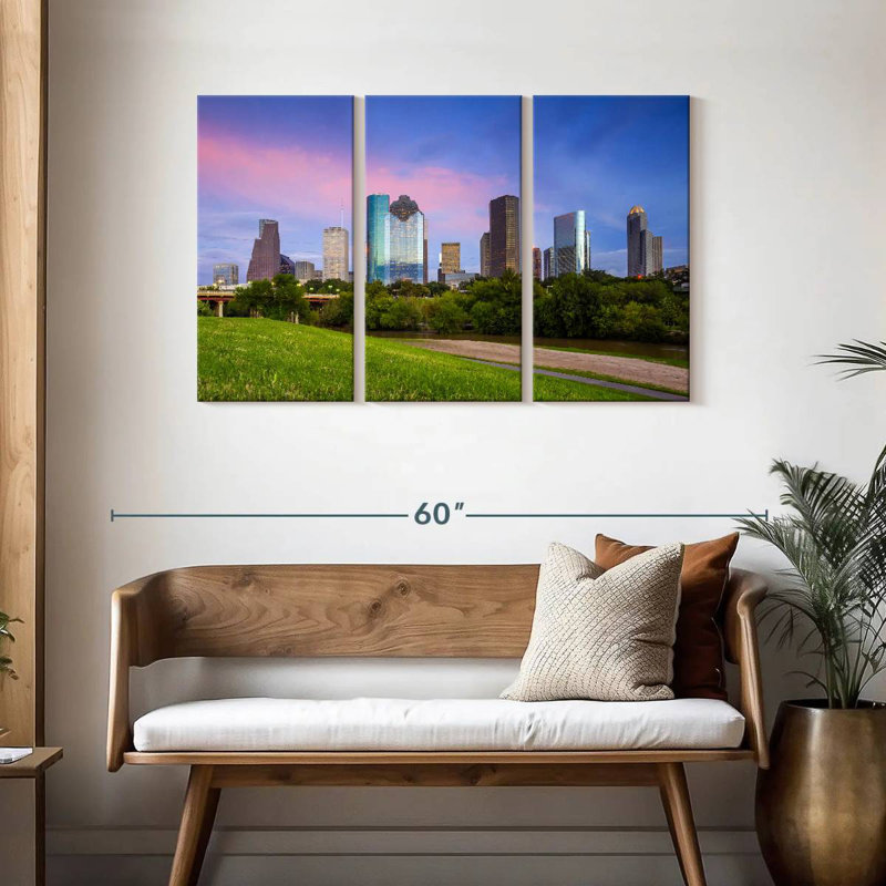 Coucher de soleil Sirci Houston, Texas, H 28 po x l 45 po