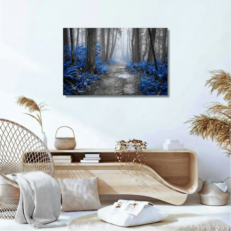 "Blue Forest", reproduction d'art sur toile, ensemble de 1, Toile tendue, H 16 po x l 24 po
