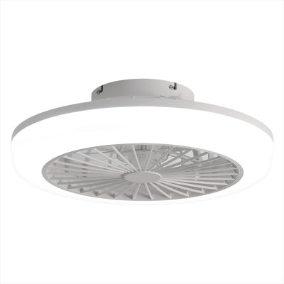 Ventilateur de plafond encastré sans lame avec DEL intégrée et télécommande, 18 pouces, blanc doux