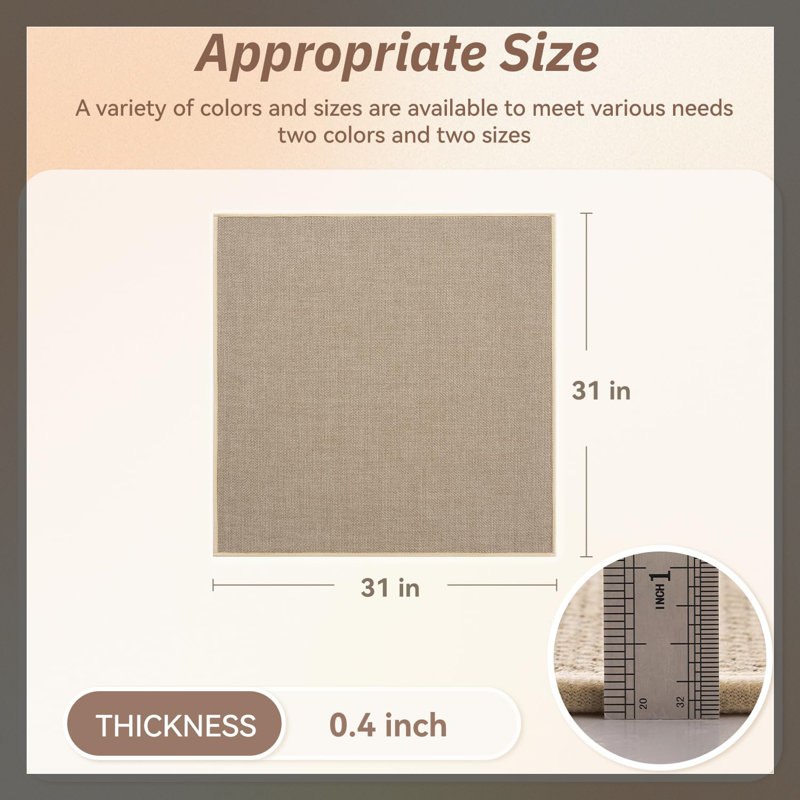 Tapis de marche antidérapant pour escalier en bois Biron Landing, Brun, Carré 2 pi 7 po, 1 pièce incluse