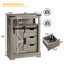 Armoire de rangement Gracie Oaks 24 ", 3 tiroirs et tablette réglable, porte de grange coulissante-1679668839