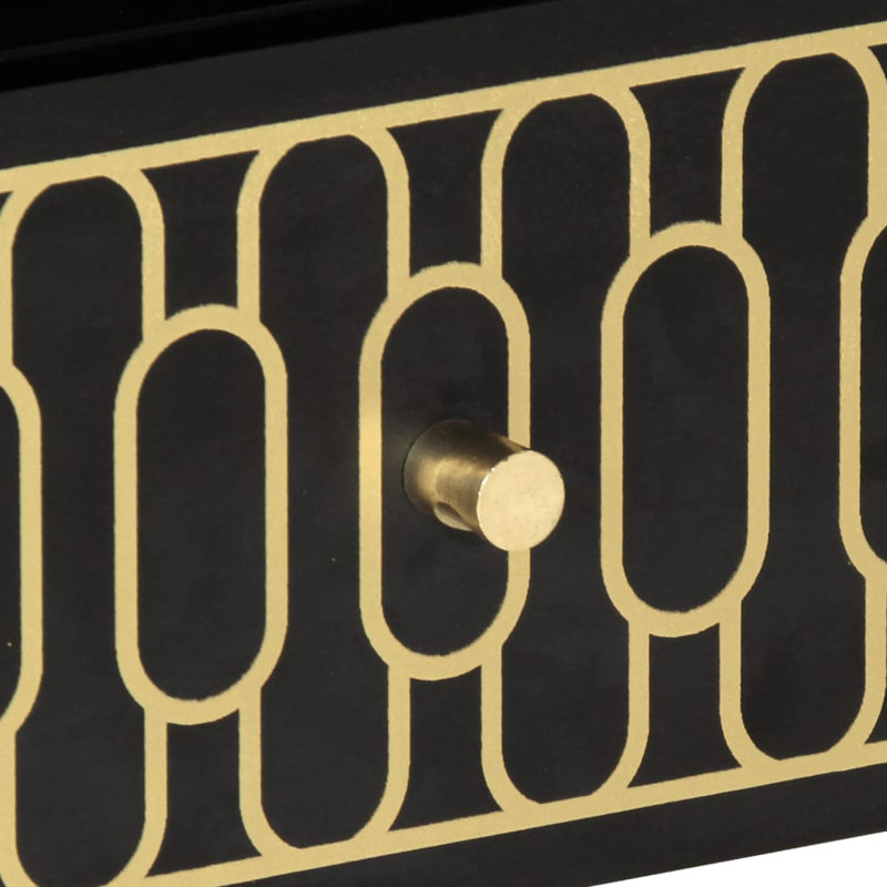 Aiyaan Coffee Table with Storage, Black/Gold, Black