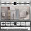 Luminaire de salle de bain minimaliste à DEL de 43 po avec abat-jour en acrylique sable cristal, luminaire mural décoratif à 6 lumières, convenant au miroir de meuble-lavabo-121058866