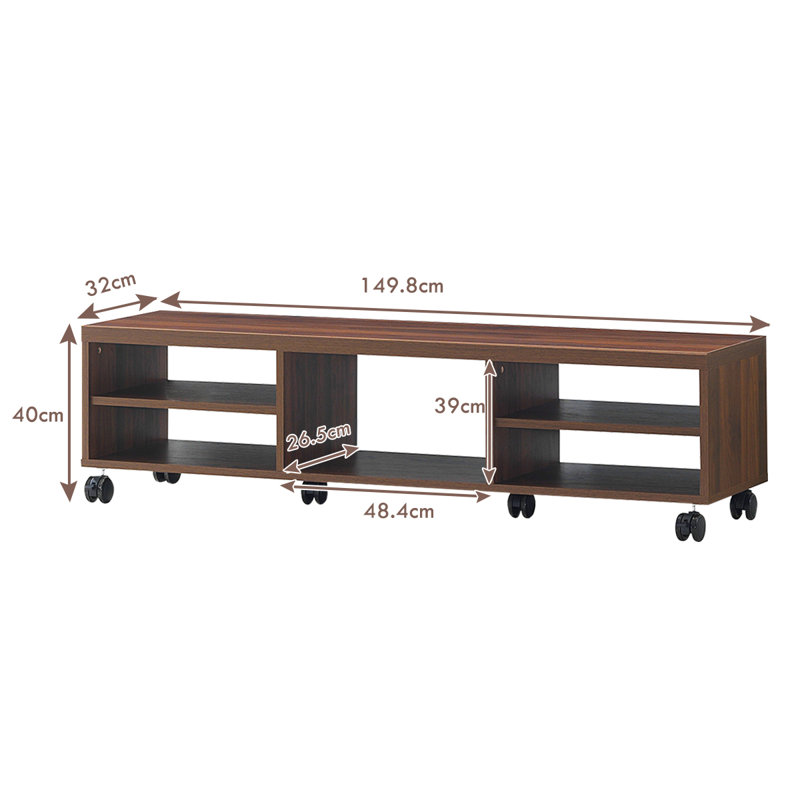 Gertude Unfinished TV Stand for TVs up to 65", Brown