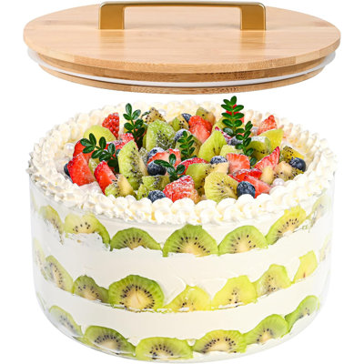 Grand bol à bagatelle en verre de 200 oz avec couvercle hermétique et verre borosilicaté résistant à la chaleur pour salade de fruits