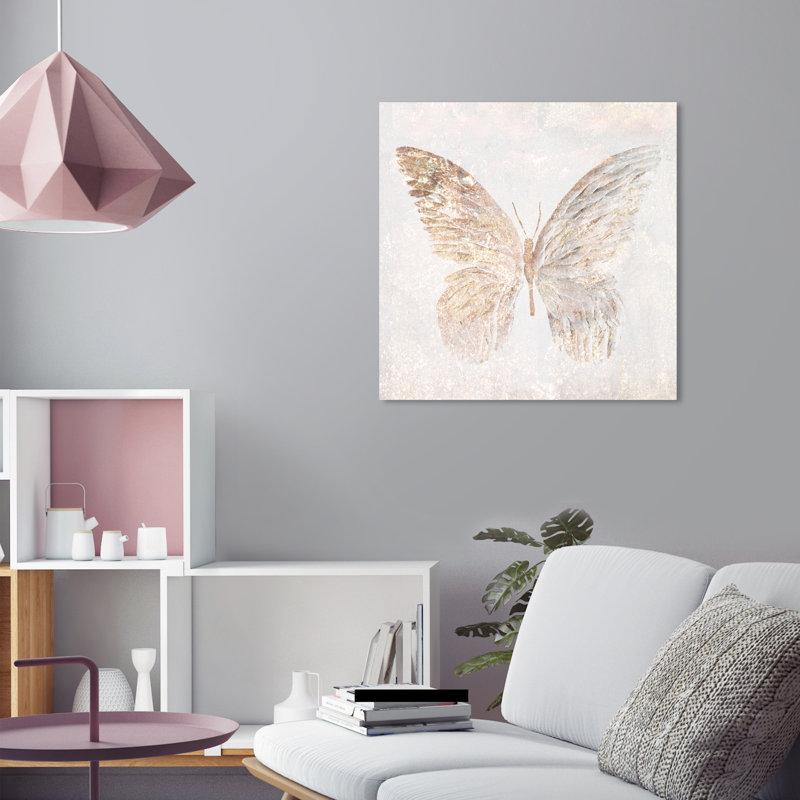 Golden Butterfly Glimmer, Champagne Butterflywings - impression sur toile, H 24 po x l 24 po, Toile tendue