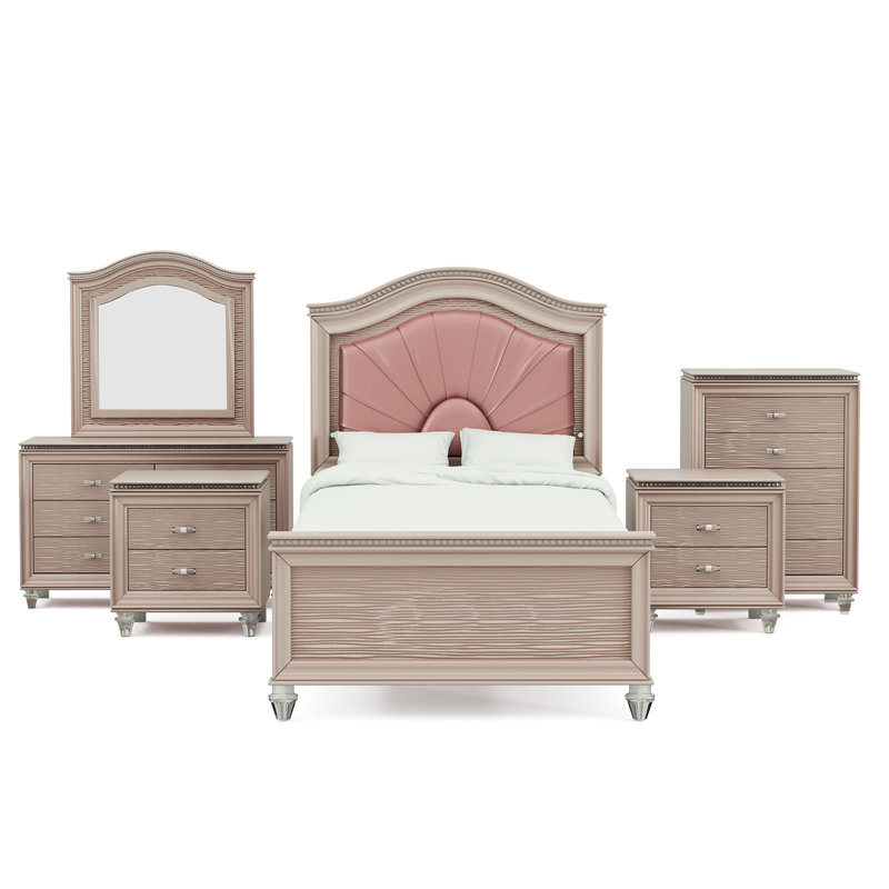 Ensemble de chambre avec lit plateforme 6 pièces Sienna, Double
