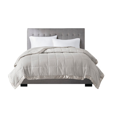 Lightweight Down Alternative Blanket with Satin Trim