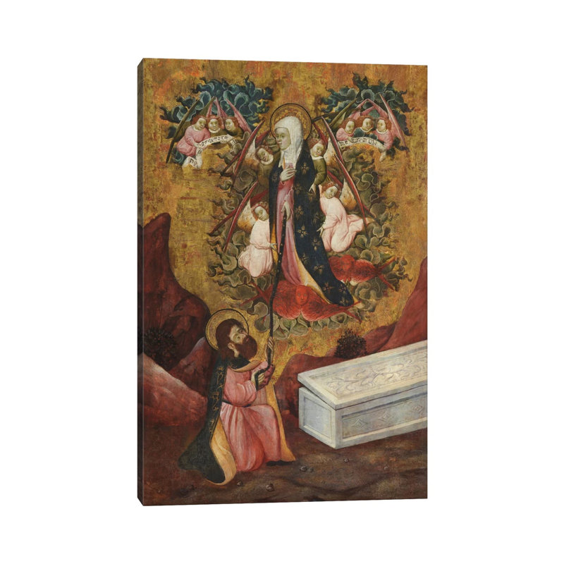 Saint Thomas Aquinas Receives The Sacred Belt From Virgin Mary - Wrapped Canvas Painting, 66.04 cm H x 45.72 cm W x 1.91 cm D