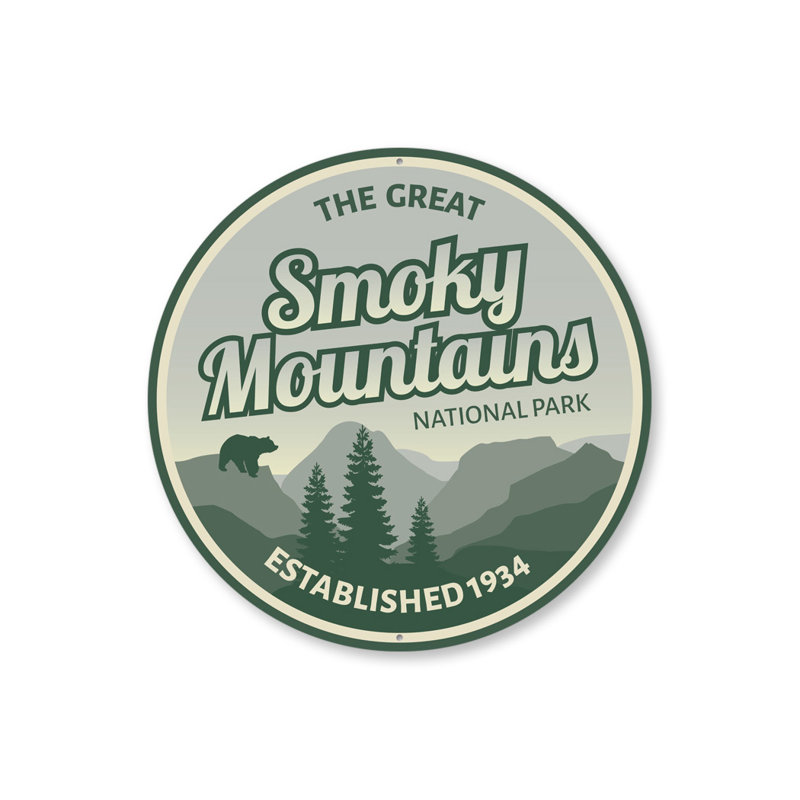 Panneau en aluminium Smoky Mountains Park, H 12 po x l 12 po x P 0,04 po