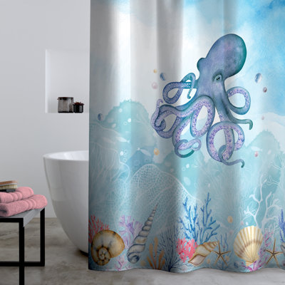 Octopus Shower Curtain Panel