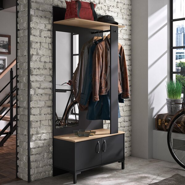 Aubree 47 W Closet System Dotted Line Finish: Walnut