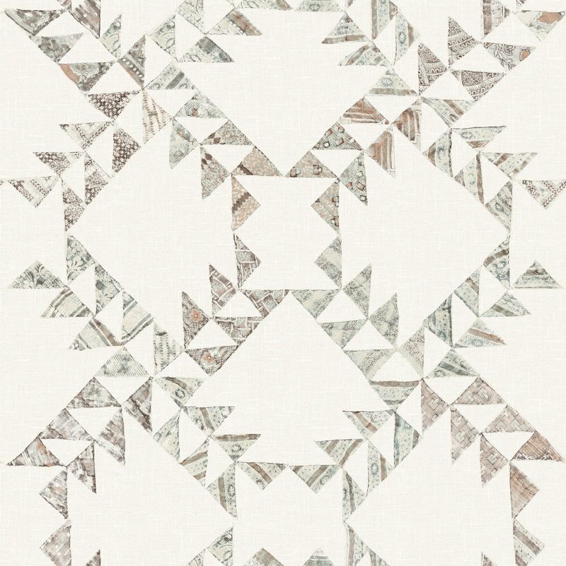 Papier peint courtepointe Scrap, Brun clair