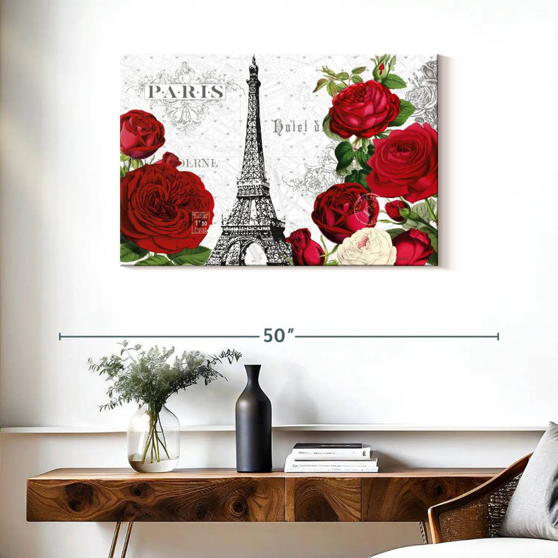 Lilie Rouge Paris I, H 24 po x l 36 po