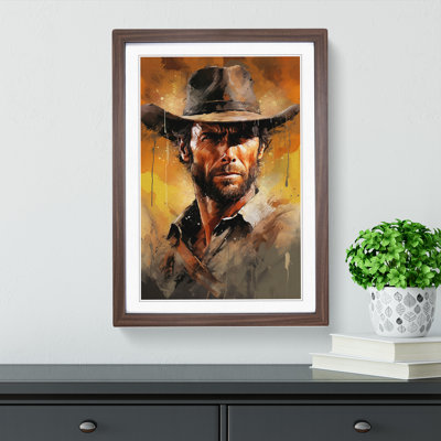 Clint Eastwood Action - Single Picture Frame Print on Wood