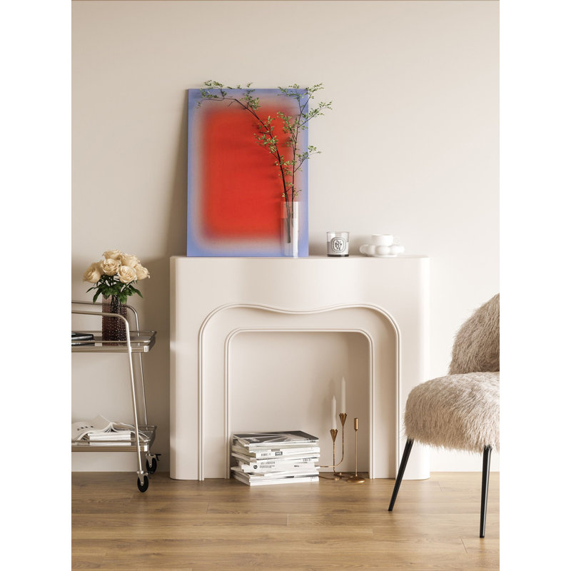 Simple and stylish wall-mounted fireplace cabinet