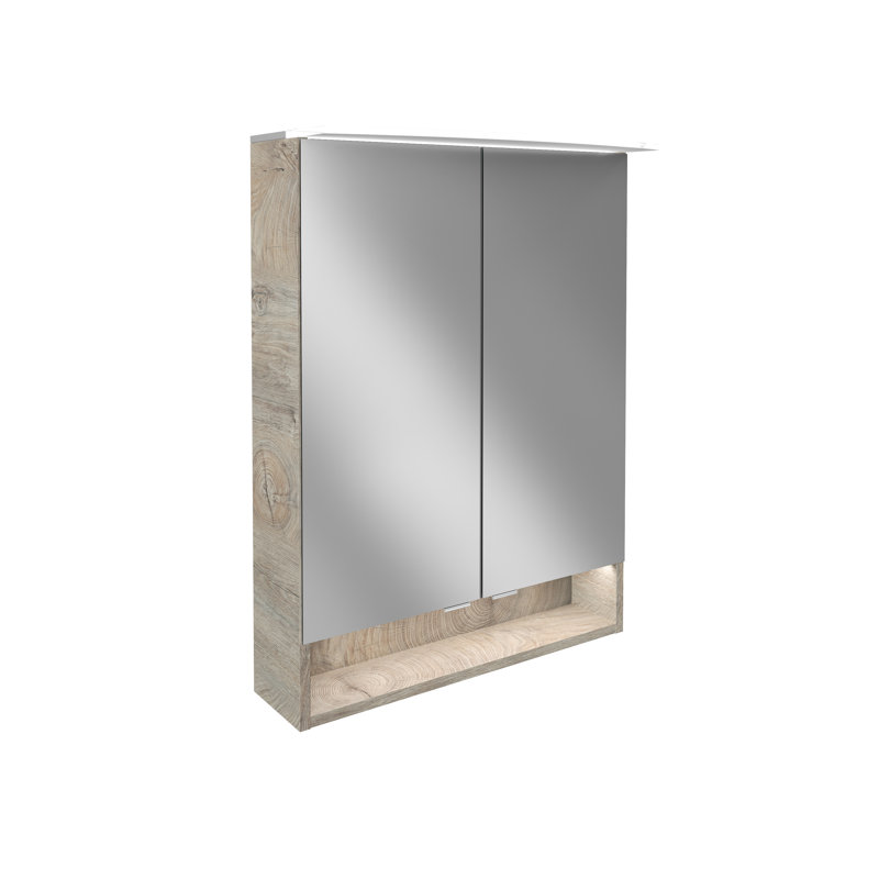 600mm W 810mm H Wall Cabinet Frameless Medicine Cabinet Mirror 2 Adjustable, Brown