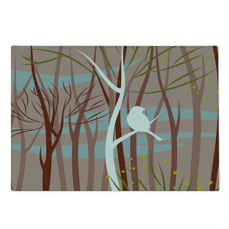 Ambesonne Forest Cutting Board Large Size Bird on Leafless Branch Multicolor