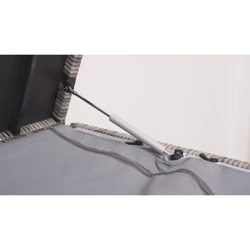 Gray Wicker and Plastic Lockable Outdoor Deck Box