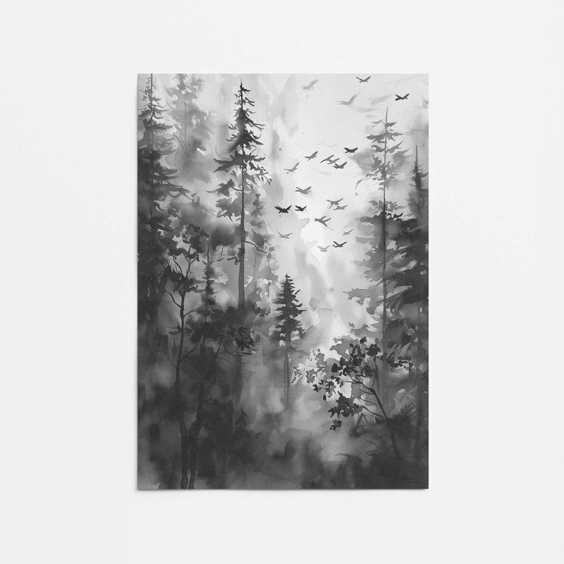 Auvent forêt, Sans cadre, papier, H 16 po x l 12 po