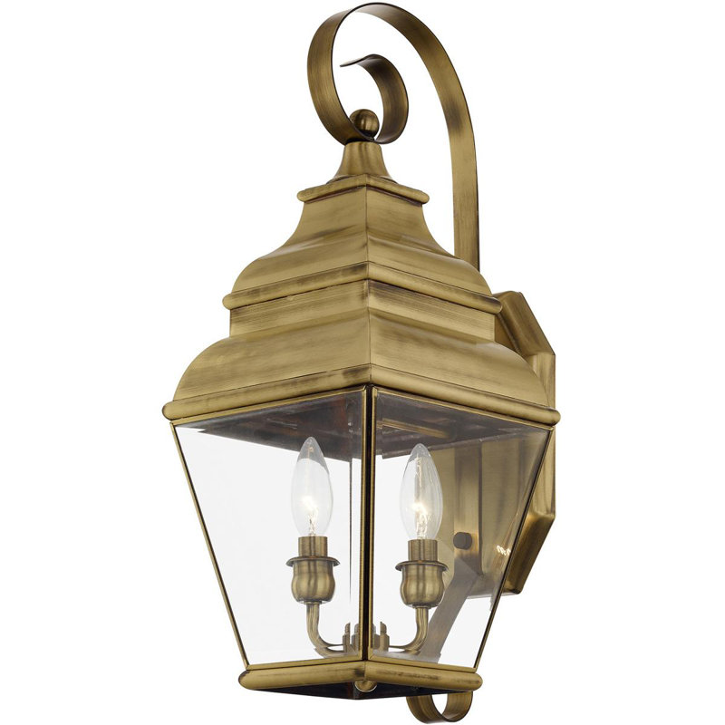 Luminaire suspendu pour lanterne murale d'extérieur en laiton antique 8 pouces 8 pouces