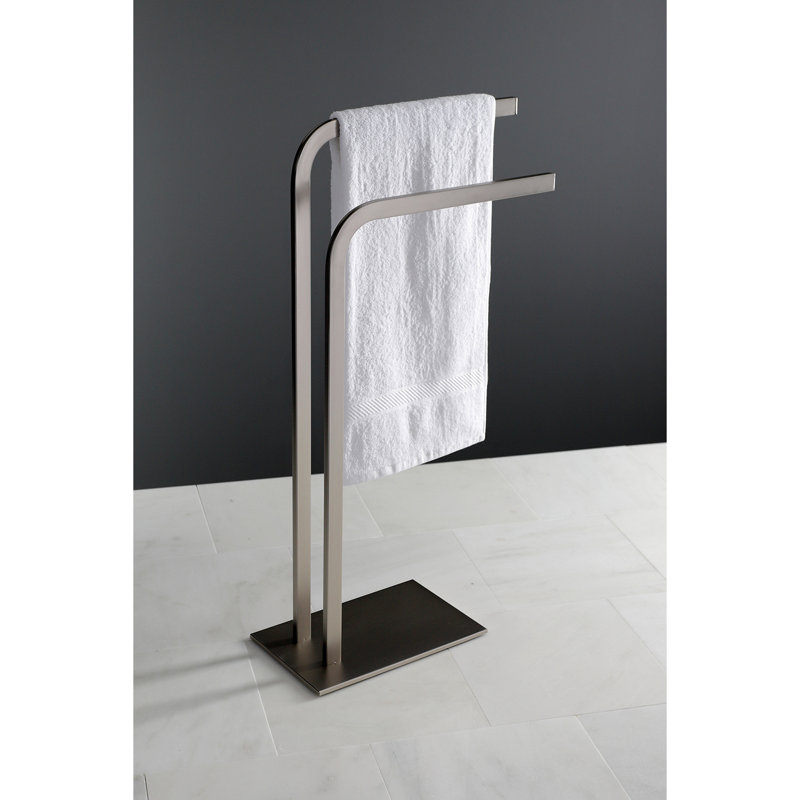 Kingston Brass Edenscape Freestanding Dual Towel Rack, Brushed Nickel