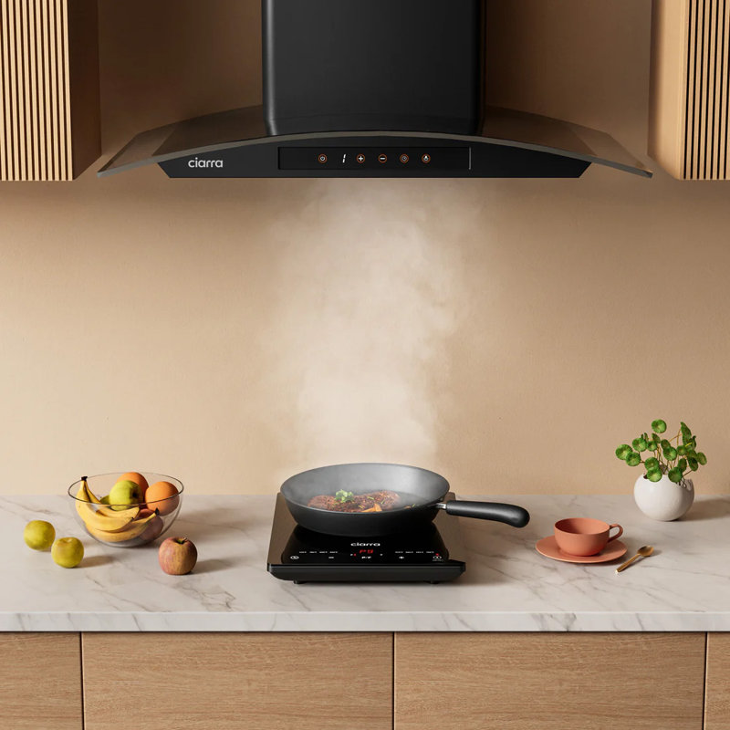 Ciarra Black Glass Portable Induction Cooktop with Touch Control