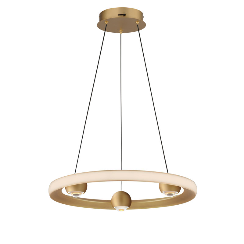 Luminaire suspendu 1 lumière, H 2,75 po x l 18 po x P 18 po, Or
