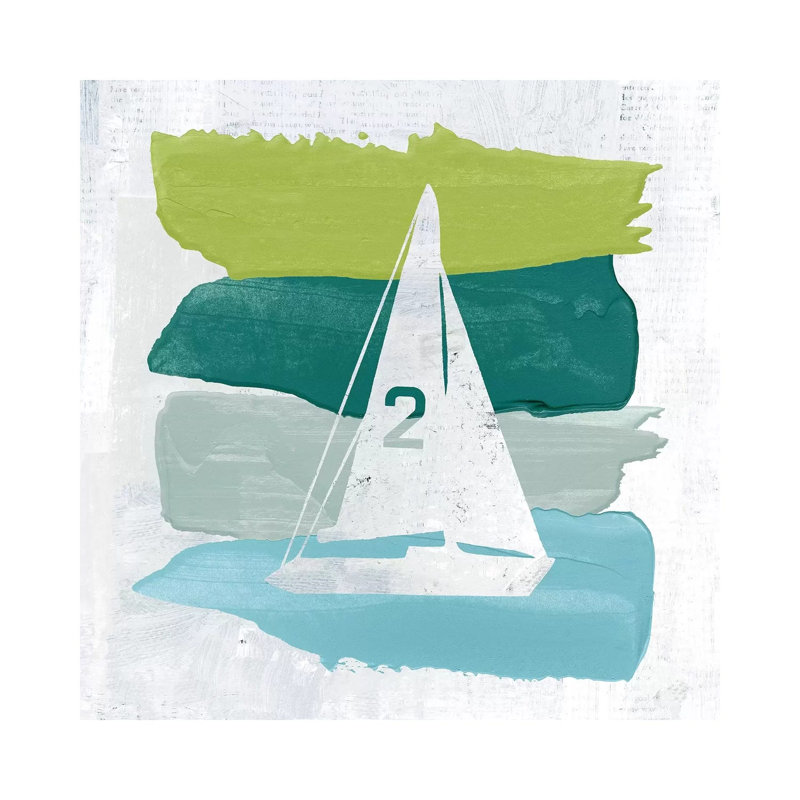 Seaside Swatch Sailboat 1 Piece Wrapped Canvas Painting, 66.04 cm H x 66.04 cm W x 1.91 cm D