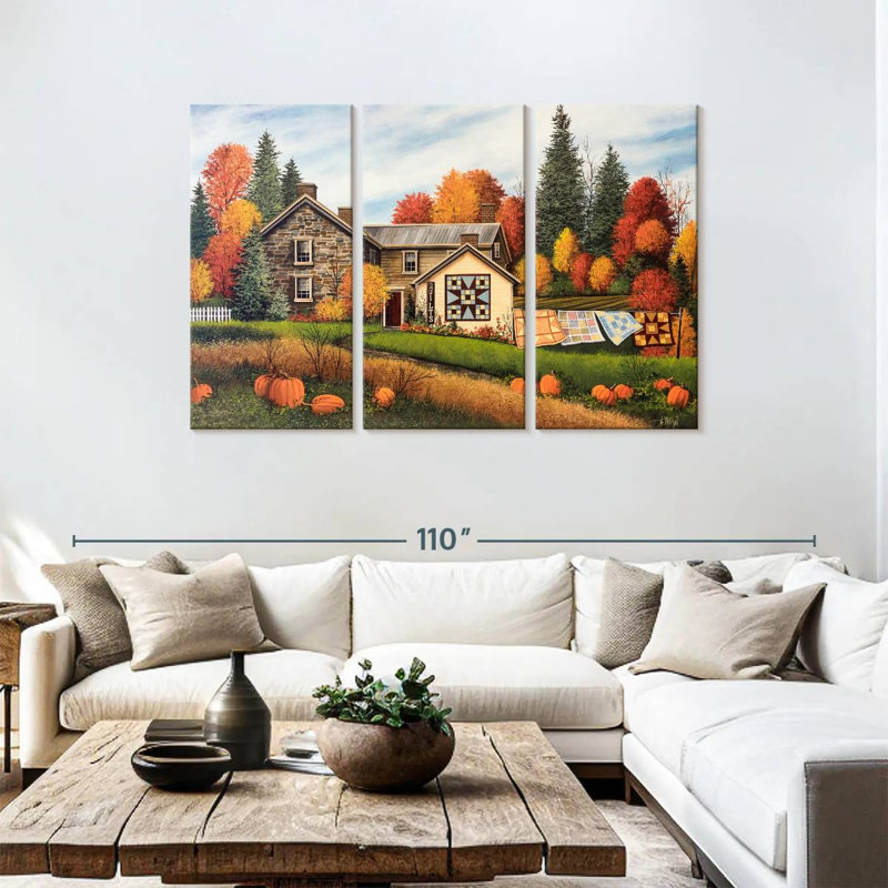 Lilie Pumpkins Fall Quilts, 48" H x 74" W