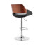 Mid-century Adjustable Height Bar Stool with Arms in Faux Leather and Metal-1959663875-1959663878